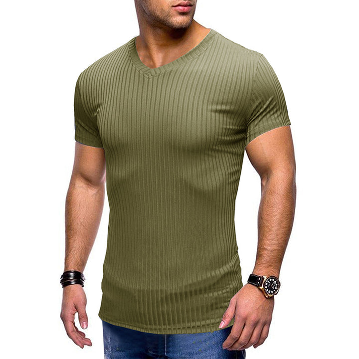 Solid Color Small V Neck European And American Men&