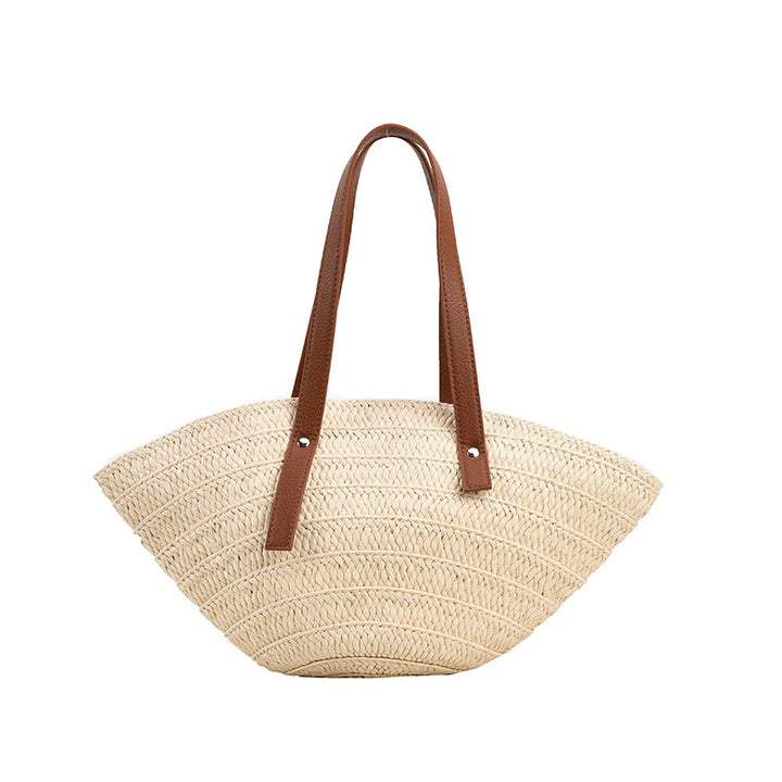 Bolso de playa de paja trenzada