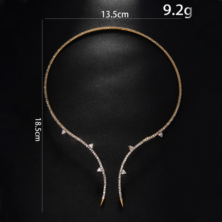Trendy Rhinestone Necklace For Women Simple