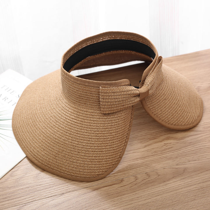 Sombrero de paja portátil plegable de verano con protección solar