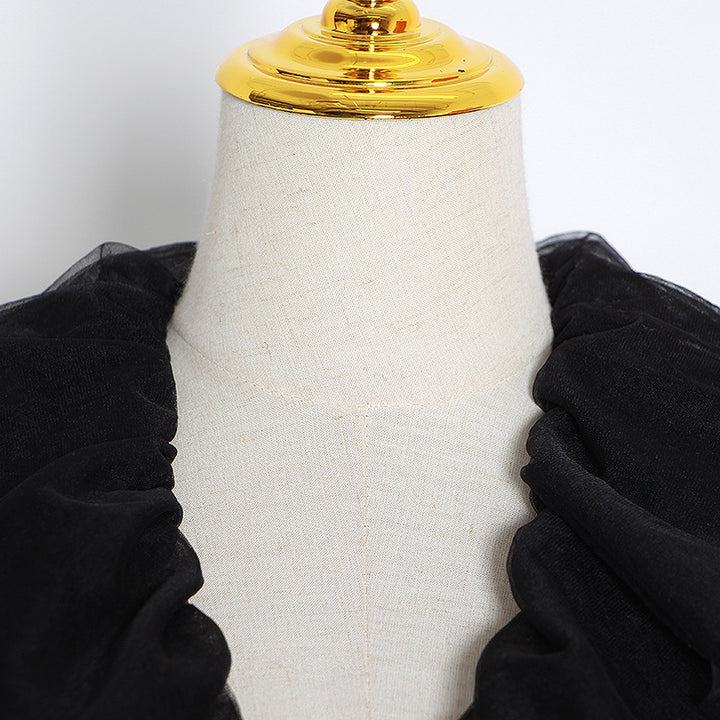 Chaqueta corta de cuero sintético negro para mujer