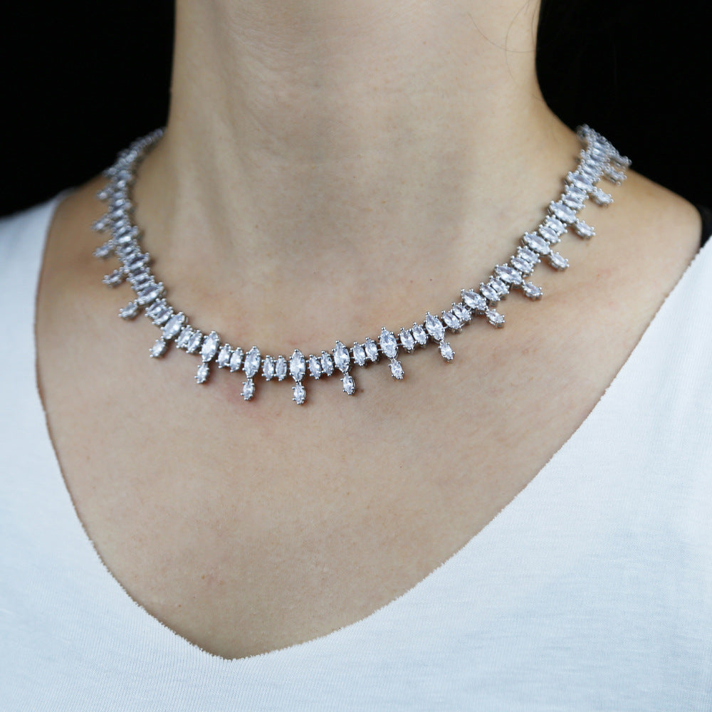 Necklace Horse Eye Zircon Tennis Chain Ladies