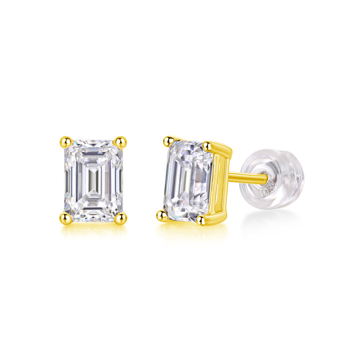 Top-quality Moissanite S925 Silver And Platinum-plated Stud Earrings.