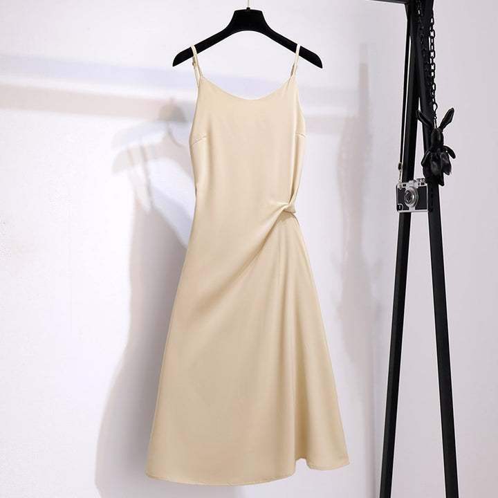 Vestido de tirantes verde aguacate de diseño de mujer para verano