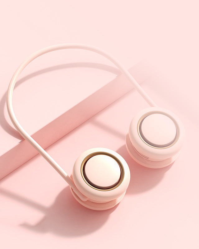 Pink earbuds on a pink background