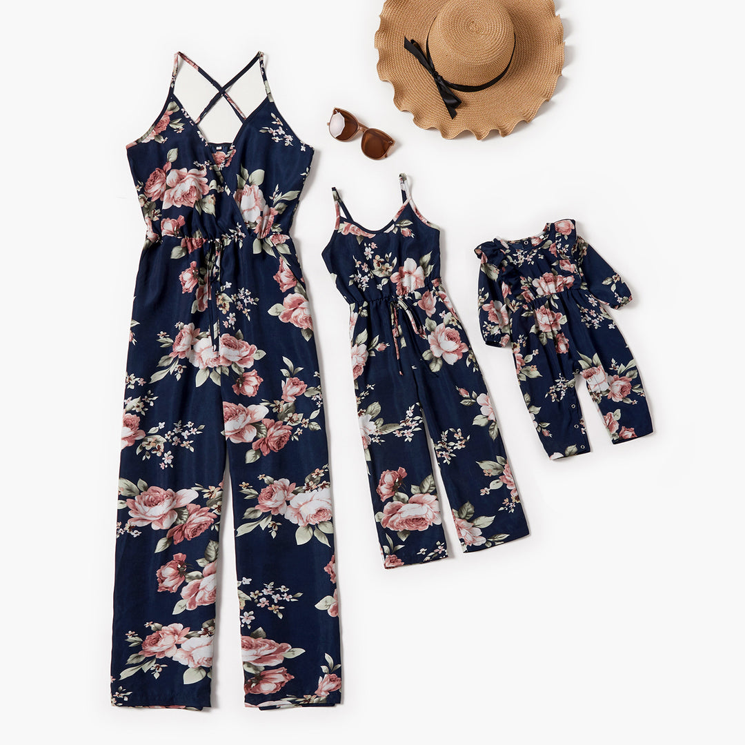 Deep V Suspender Jumpsuit Parent-Child Wear