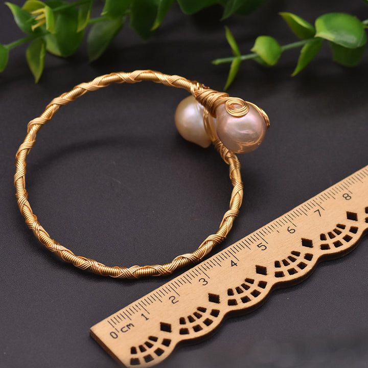Pulsera Elástica Perla Morada