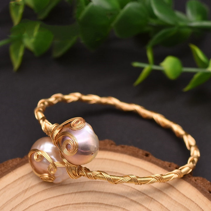 Pulsera Elástica Perla Morada