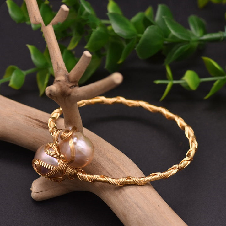 Pulsera Elástica Perla Morada
