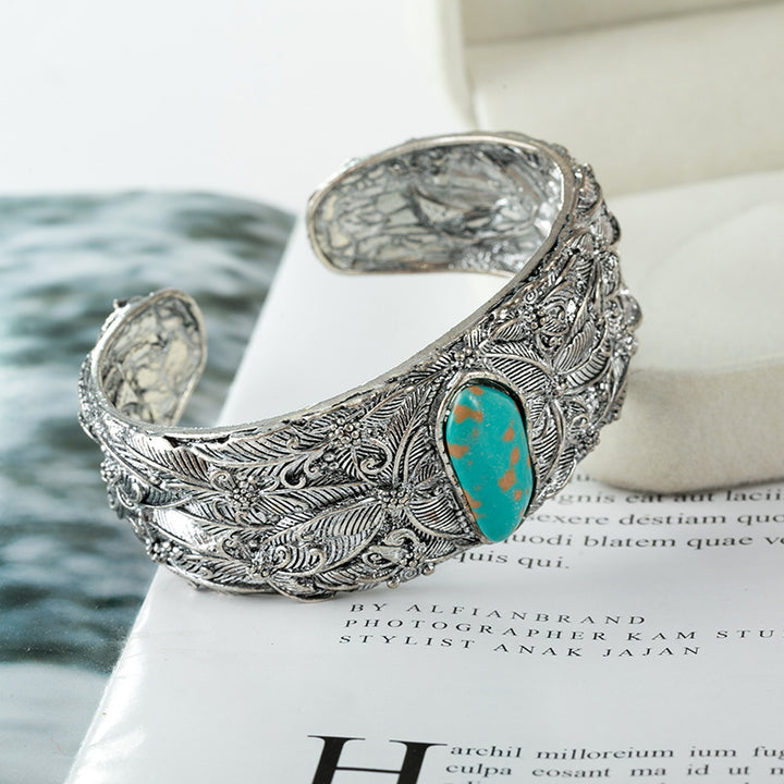 Pulsera Pulsera mariposa de plata y turquesa azul