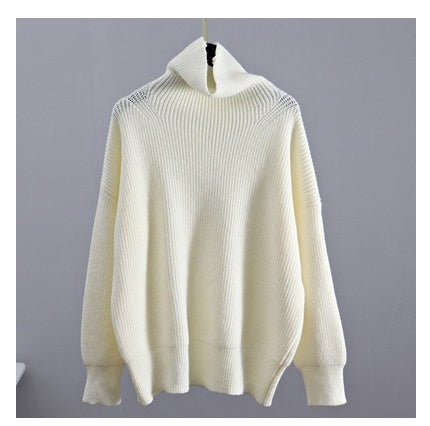 Suéter de Cachemir para Mujer Cuello Alto Jerséis Tops Liso