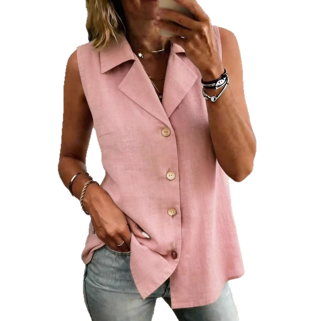 Haut gilet sans manches ample et tendance de couleur unie pour femme