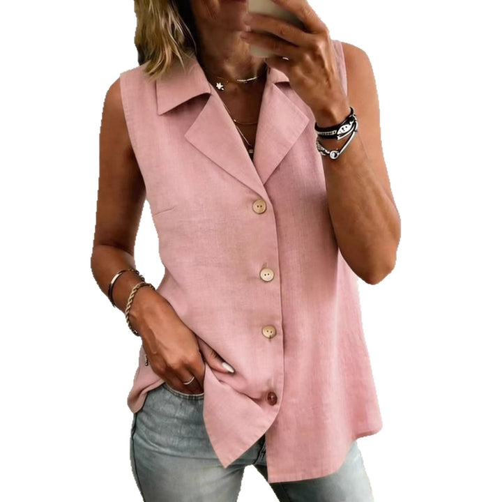 Haut gilet sans manches ample et tendance de couleur unie pour femme