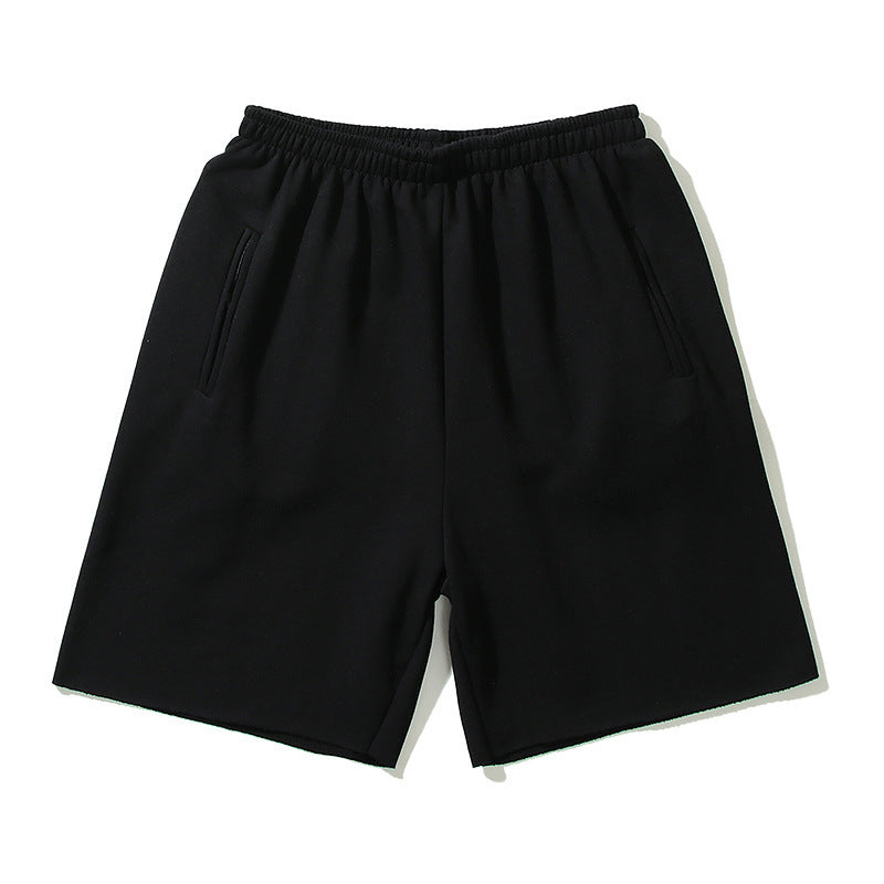 Washed High Waist Loose Midi Shorts For Men And Women