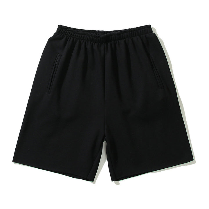 Washed High Waist Loose Midi Shorts For Men And Women