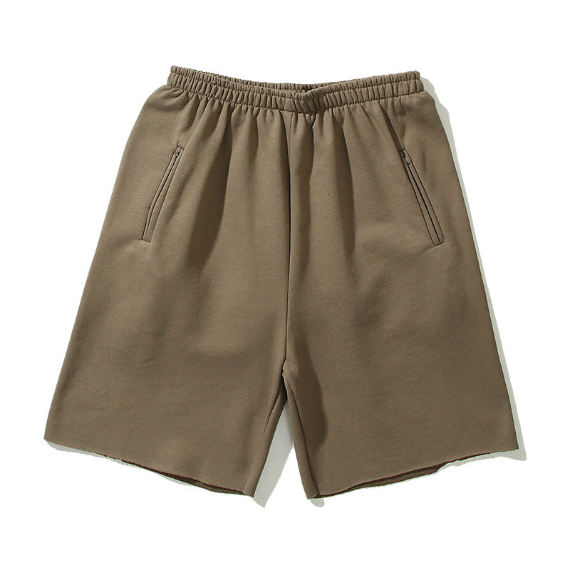 Washed High Waist Loose Midi Shorts For Men And Women