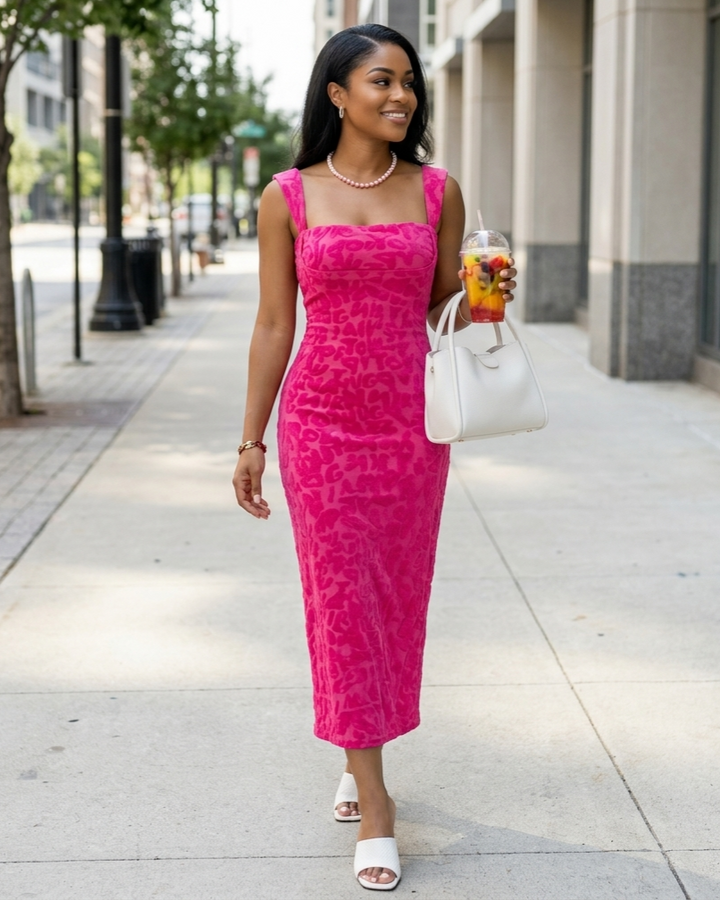 Jacquard Chest Camisole Dress Women
