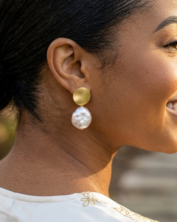 Silver Freshwater Pearl Earrings