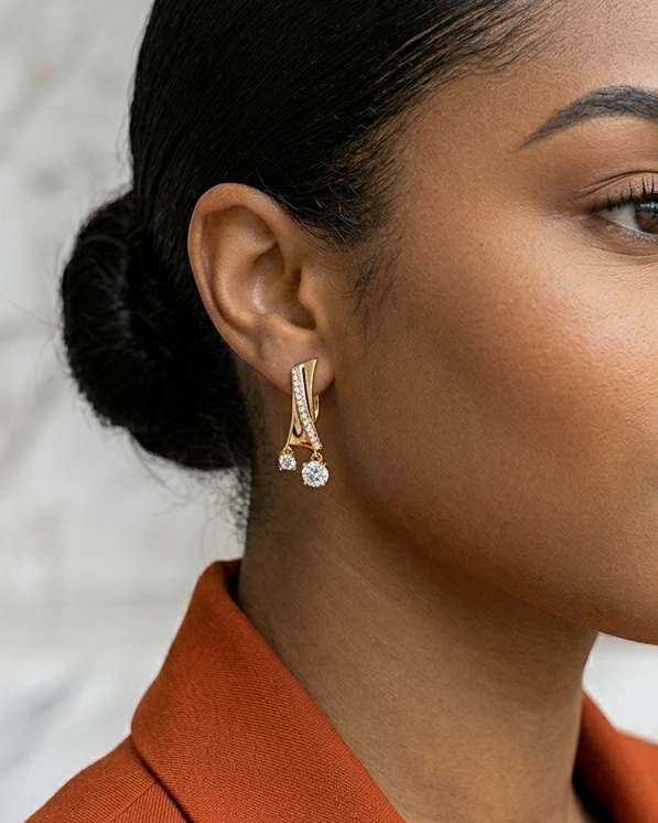 Pendientes de mujer que combinan con todo Nueva moda de otoño Oro rosa antialérgico
