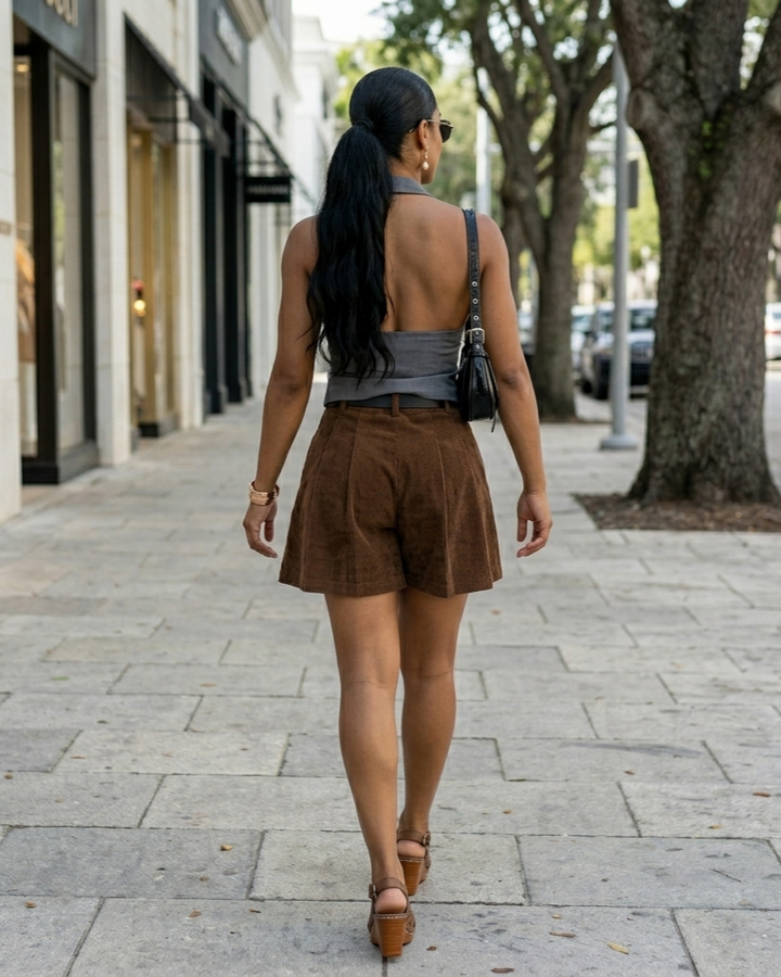 Pleated Casual Wide-leg Chic Shorts For Women