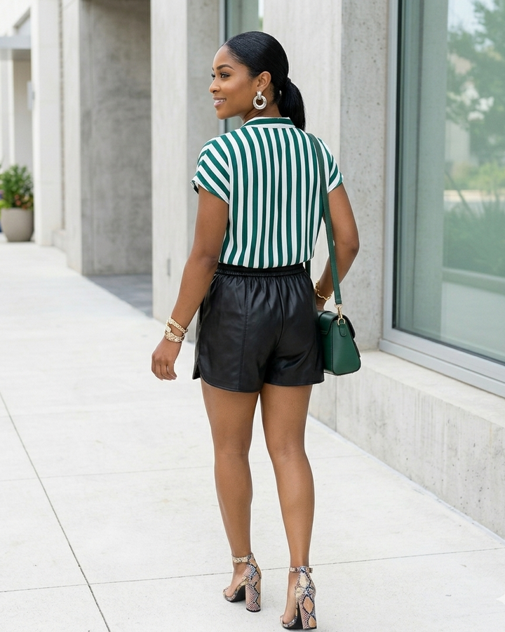 Striped Loose Printed Top For Women