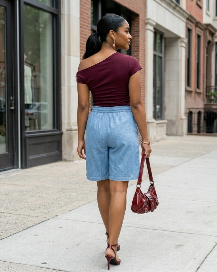 Denim Comfy Shorts For Women Summer