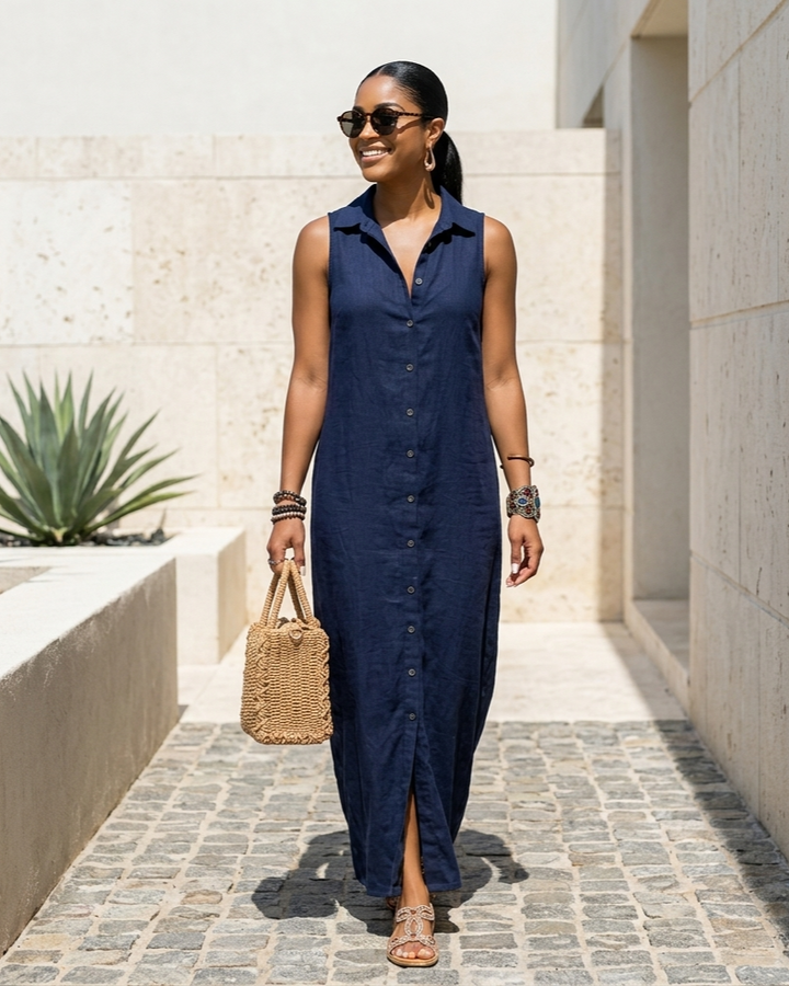 Sleeveless Long Dress Women&