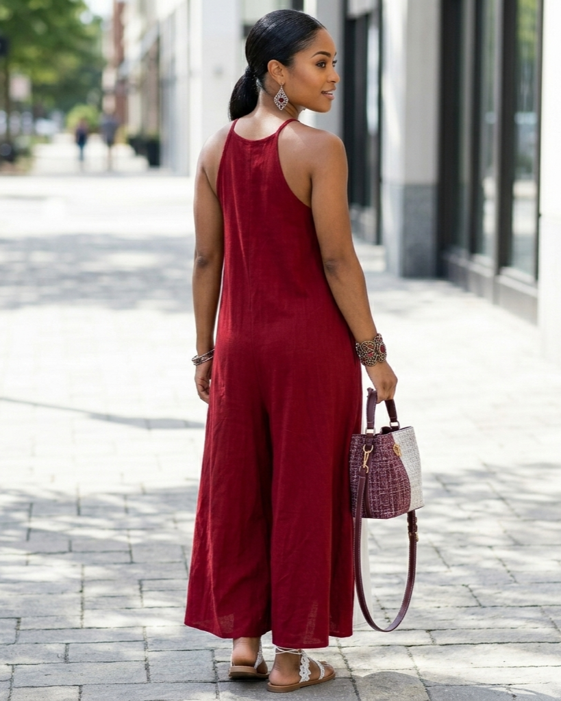 Womens Sleeveless Loose-Fit Color-Block Casual Off-Shoulder Dress With Pockets