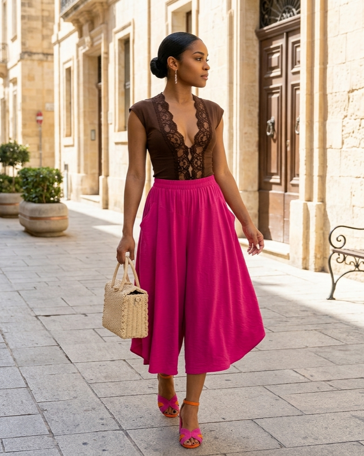 Pantalones cortos casuales de mujer de color liso de talle alto