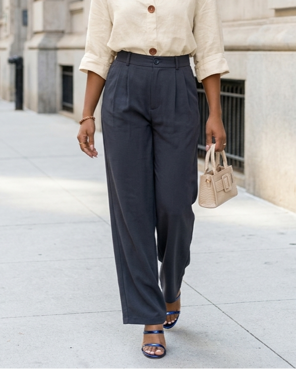 High Waist Casual Suit Pants For Women