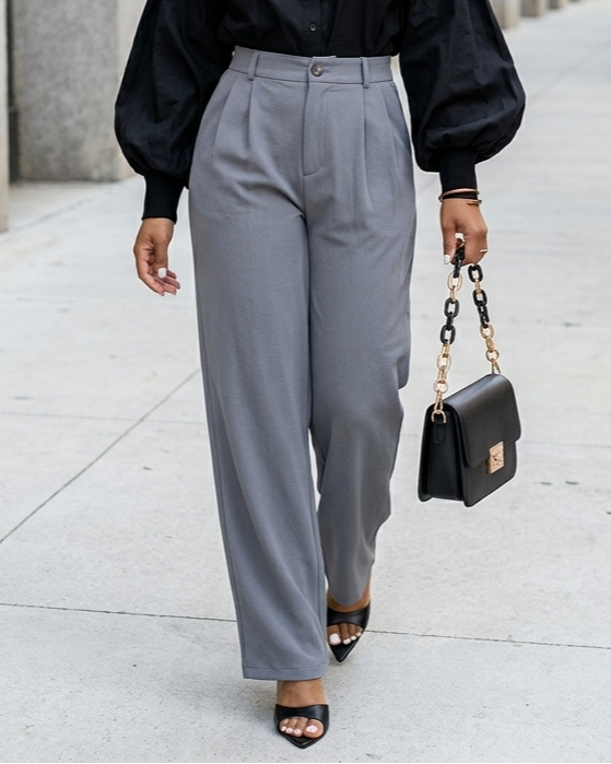 High Waist Casual Suit Pants For Women