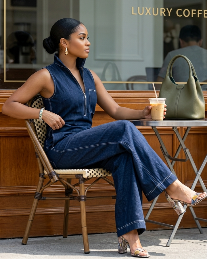Stand-up Collar Casual Sleeveless Summer Jumpsuit With Pockets