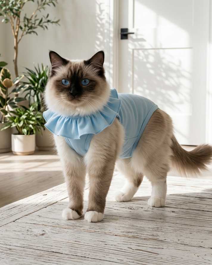 Cute Breathable Summer Thin Female Cat Gown