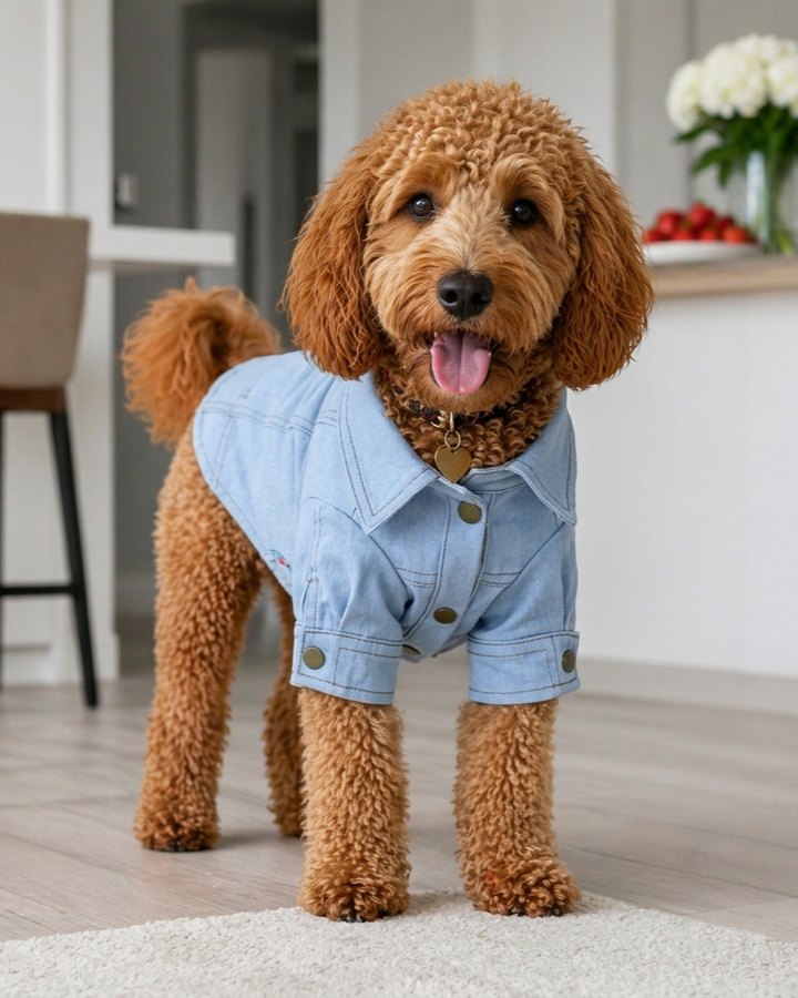 Pet Dog Cat Clothes Simple Denim Shirt