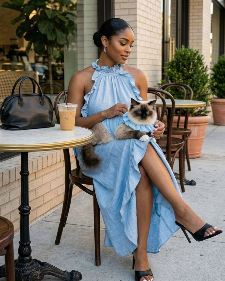 Cute Breathable Summer Thin Female Cat Gown