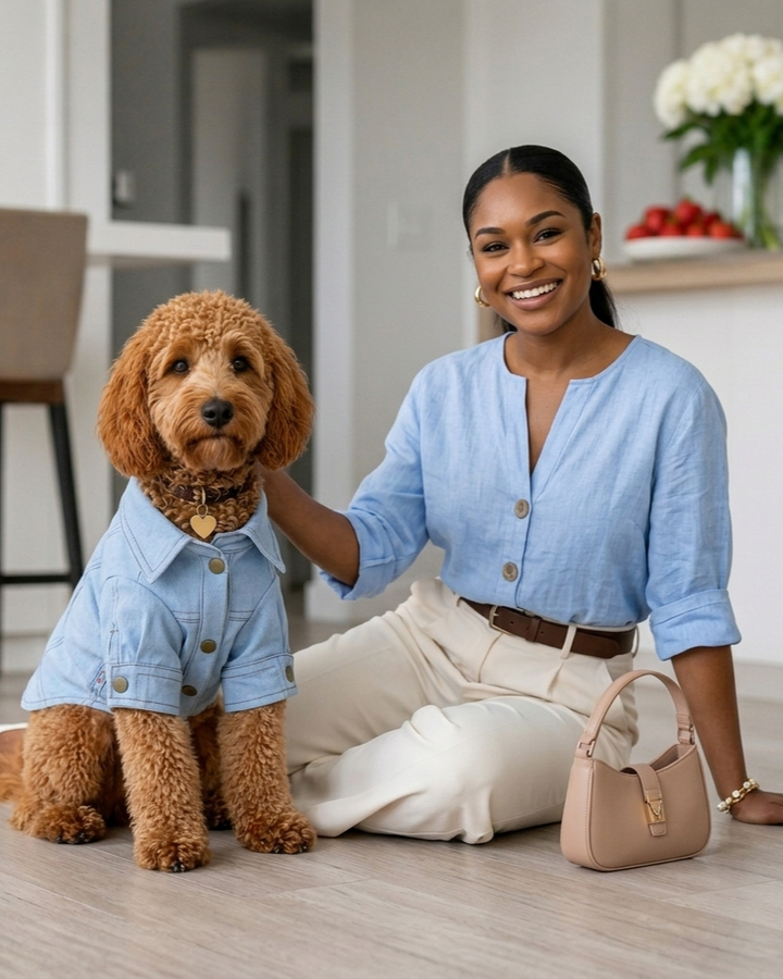 Pet Dog Cat Clothes Simple Denim Shirt