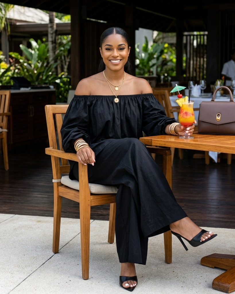 Off-shoulder Womens Cotton And Linen Wide-leg Pants Set