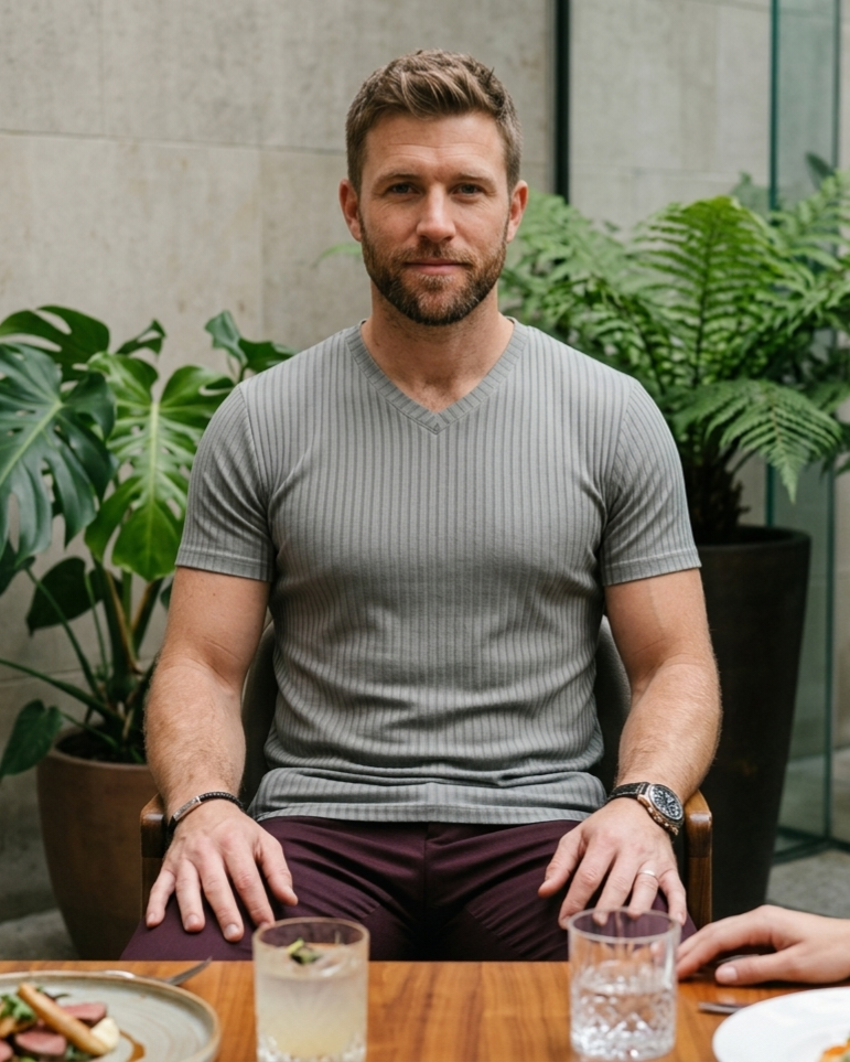 Solid Color Small V Neck European And American Men&