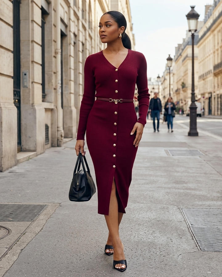 Fashionable Minimalist And Slim Fit Womens Dress