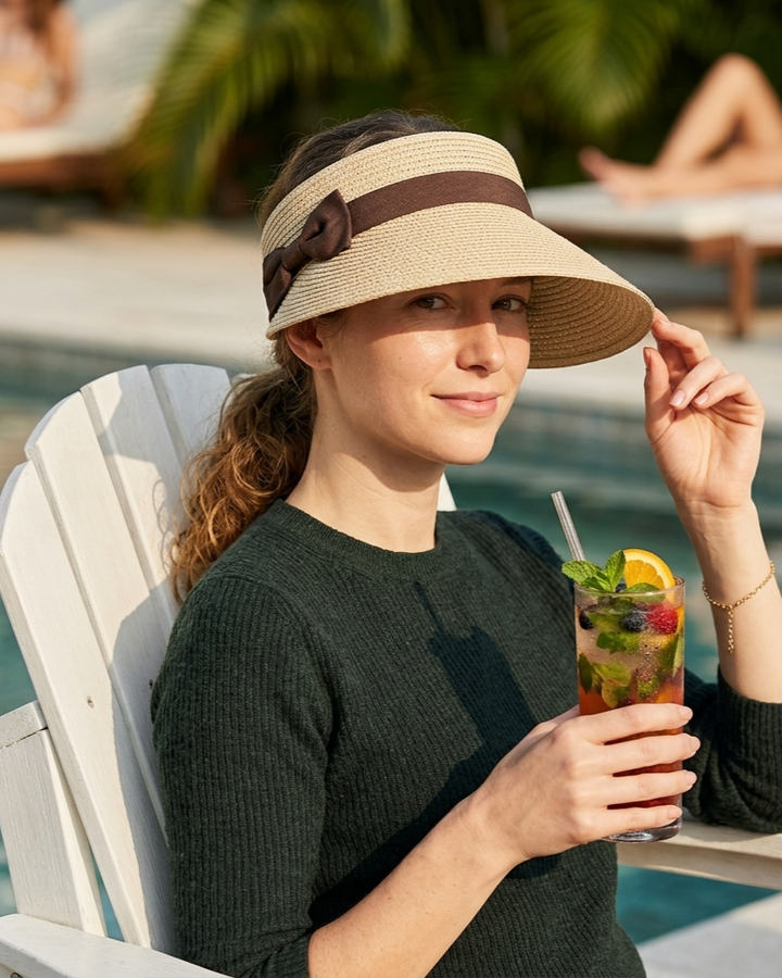 Protection Empty Top Fashion Straw Woven Foldable Sun Hat