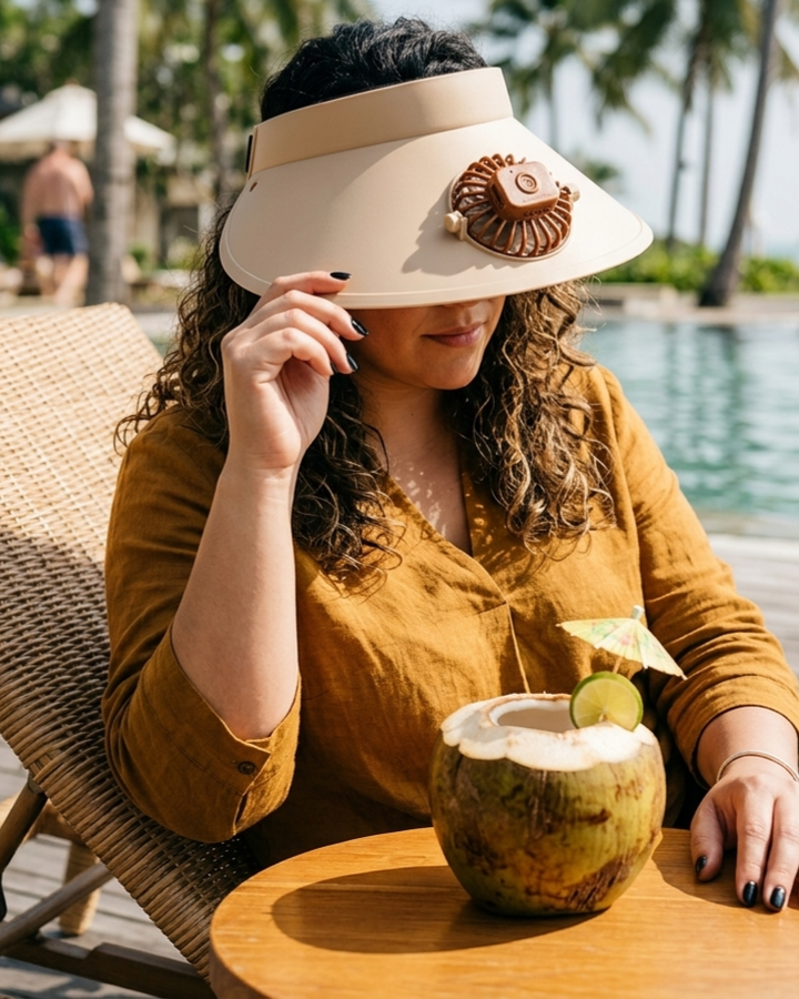 USB Rechargeable Sun Protection Adjustable Hat Fan