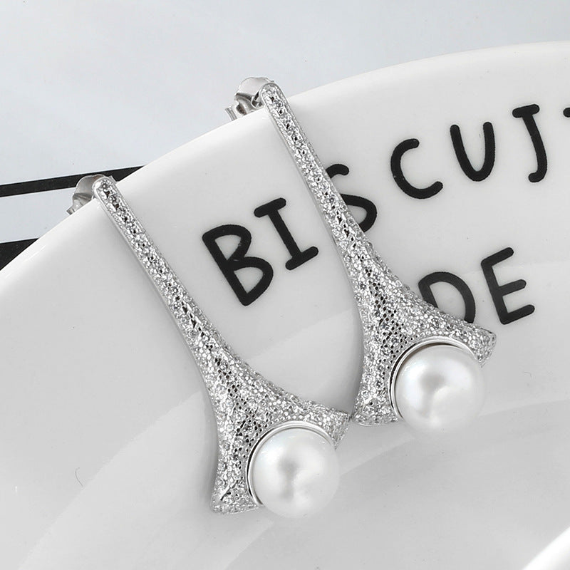Natural Pearl Earrings Pure Silver Women&