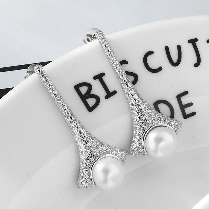 Natural Pearl Earrings Pure Silver Women&