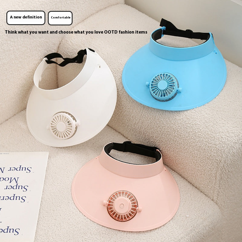 USB Rechargeable Sun Protection Adjustable Hat Fan
