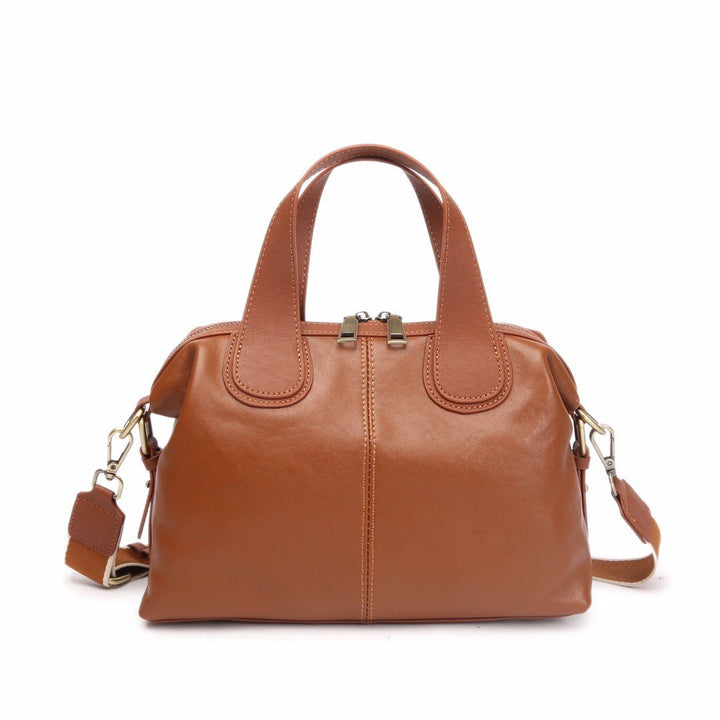 Bolso de mano grande de piel auténtica de alta gama