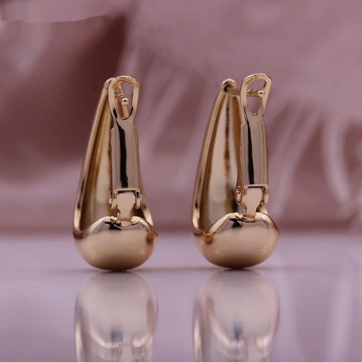 Pendientes de mujer de oro rosa 585 brillante de boutique