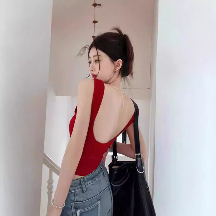Fashion Personality Retro Red Slip Vest For Women