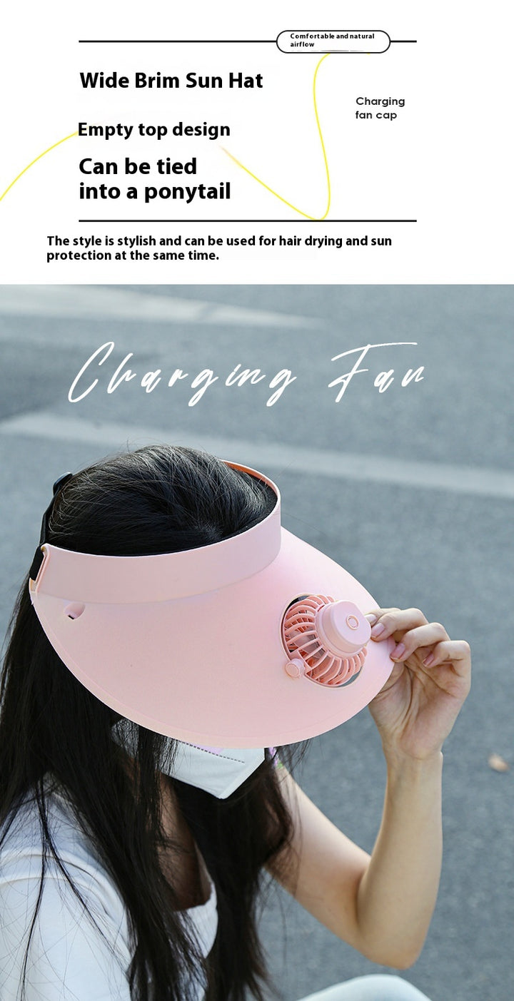 USB Rechargeable Sun Protection Adjustable Hat Fan