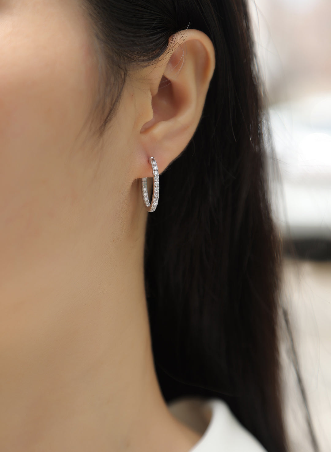 Top-quality Moissanite S925 Silver And Platinum-plated Stud Earrings