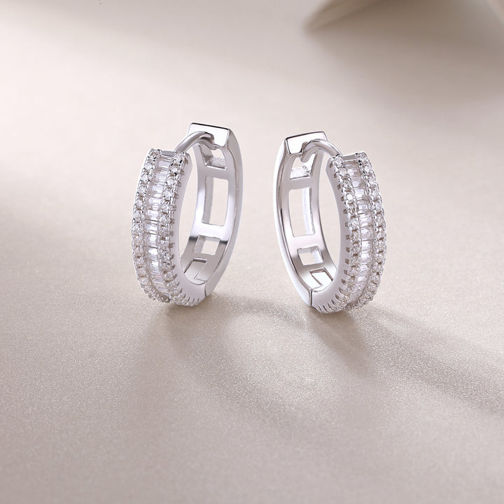 Pendientes de moissanita de alta calidad de plata 925 y platino